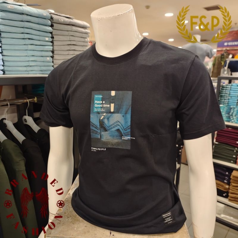 F&P RM เสื้อยืดแขนสั้น FNP.02-001 สีดํา