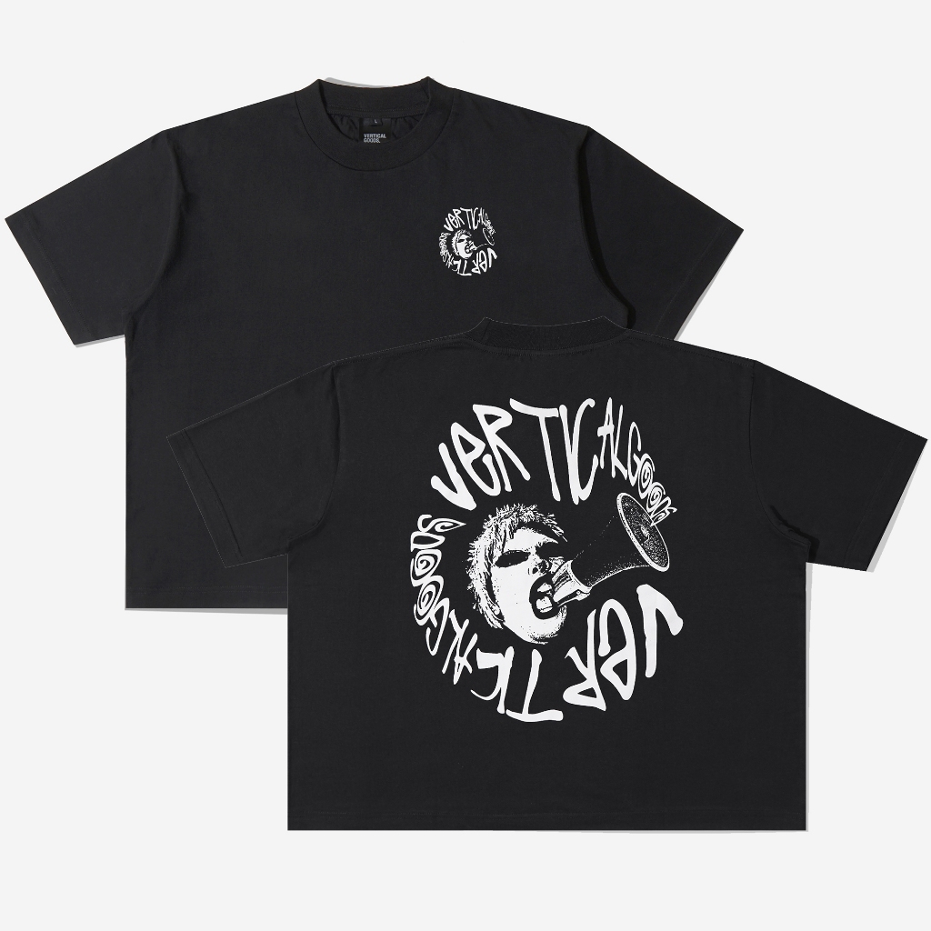 Hitam สินค้าแนวตั้ง | เสื้อยืด BOXY CROP KAOS สีดํา | กรีดร้อง สีดํา