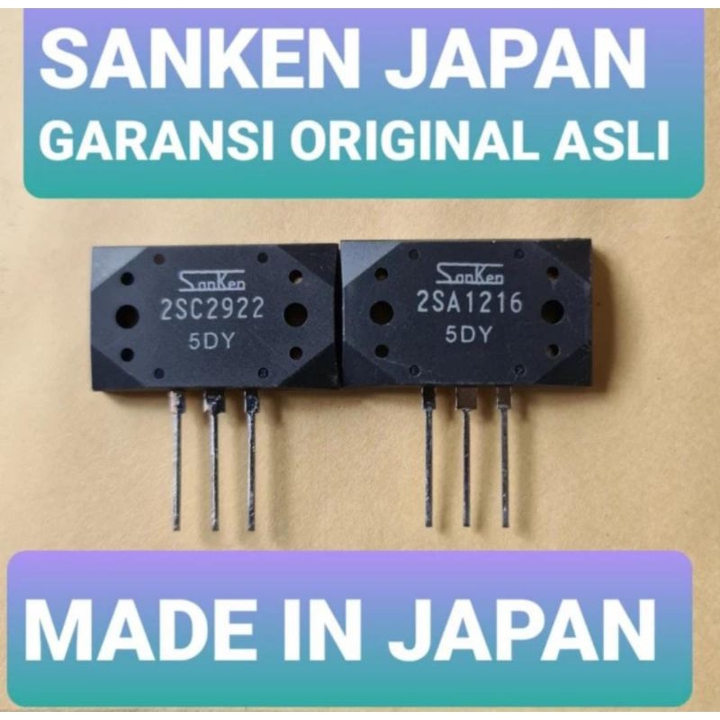1 ชุด 1216 + 2922 5DY ORIGINAL JAPAN TRANSISTOR FINAL SANKEN 2SA1216 2SC2922 2SA 1216 2SC C 2922 5DY