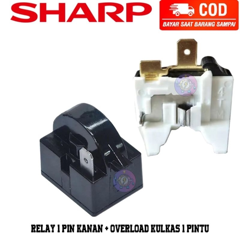 Original SHARP 1 ประตู PTC และ Overload Relay / ขวา 1 พินรีเลย์และโอเวอร์โหลด