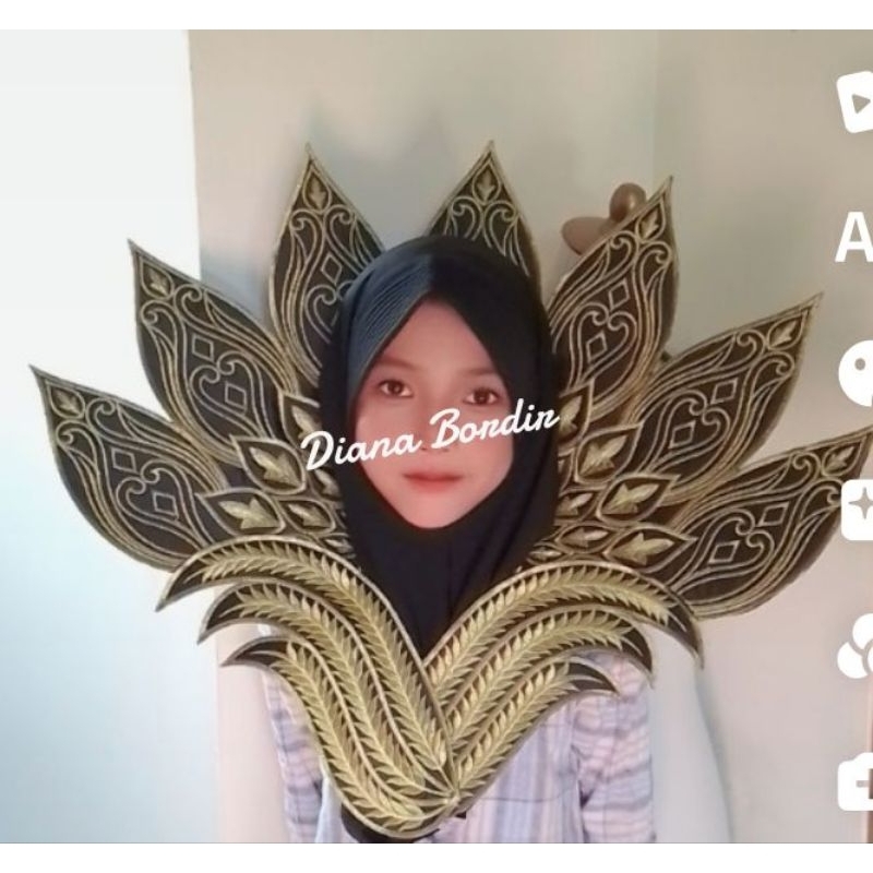 Queen ปักลูกไม้ Carnival Dance Accessories Leaf Motif