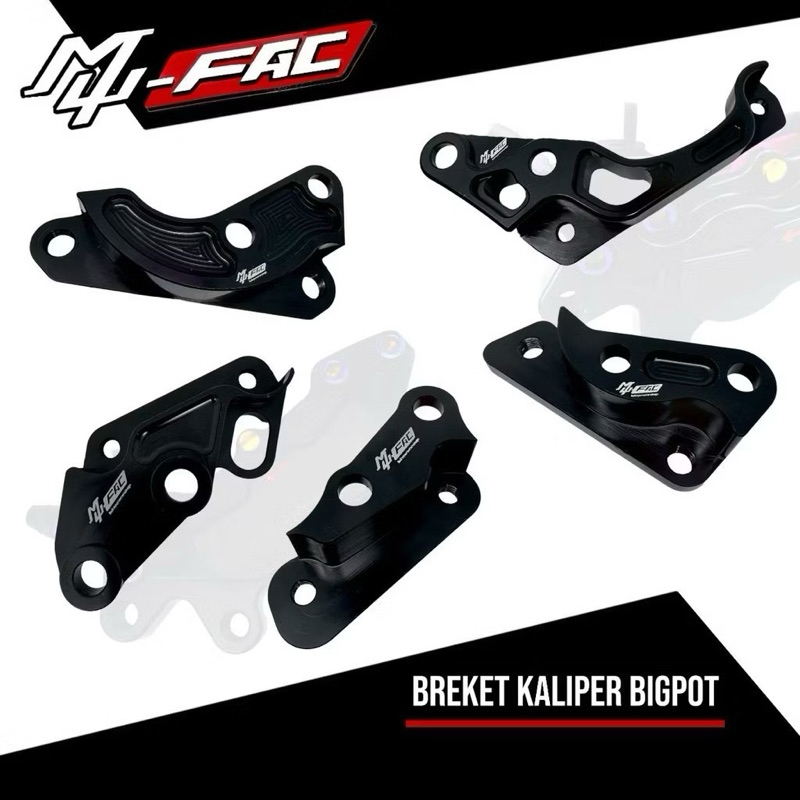 MUFAC BIG POT 4 PISTON UNIVERSAL CALIPER BRACKET VARIO BEAT MIO NMAX AEROX NOUVO PCX NINJA 150 RXKING JUP Z VEGA OLD NINJA R RR SS