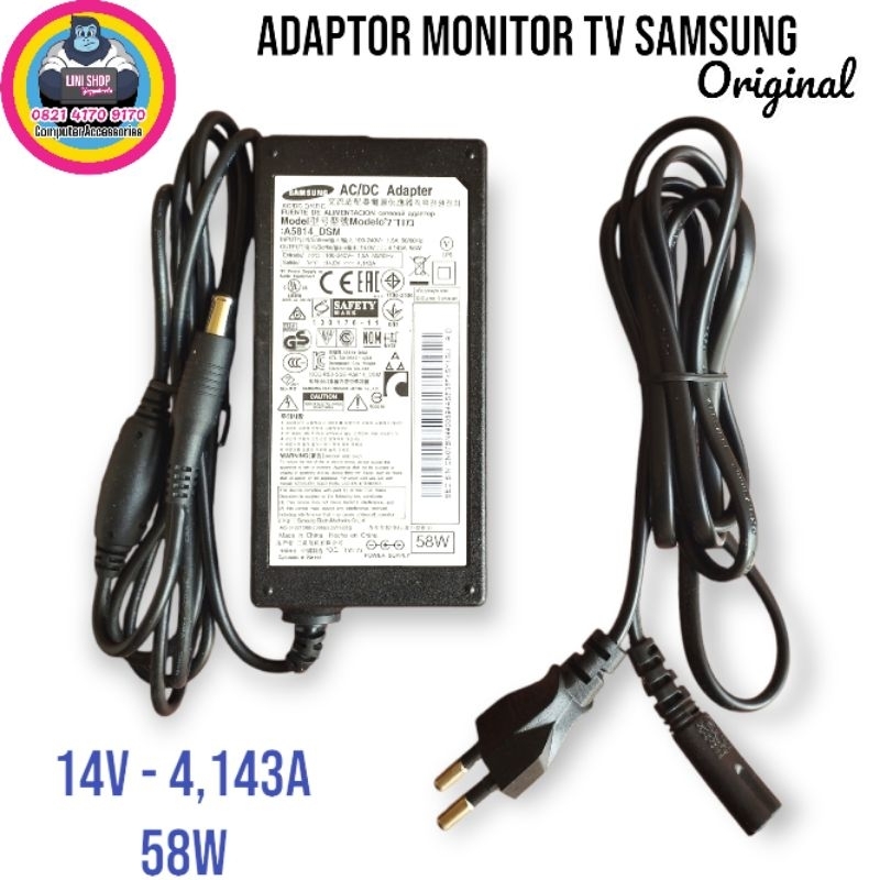 Samsung LCD LED TV MONITOR CHARGER ADAPTER 14V 4A (4,143A) 58W ORIGINAL