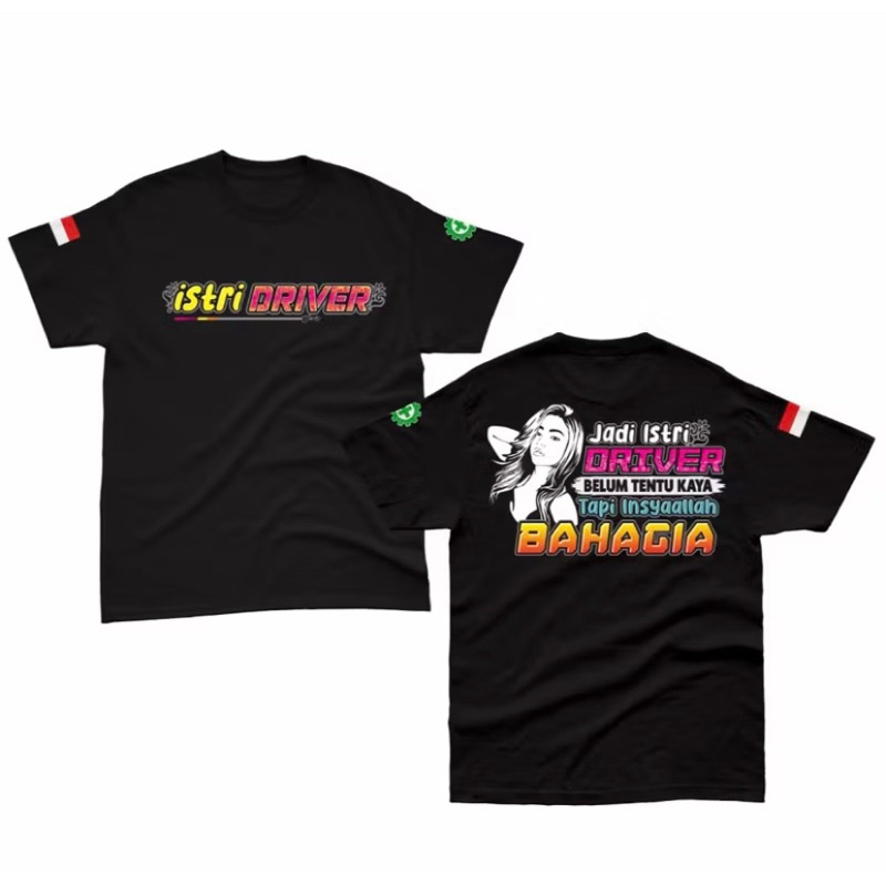 เสื้อยืด DISTRO BOMES A DRIVERS WIFE DOESNT RICH BUT HAPPY INSYAALLAH