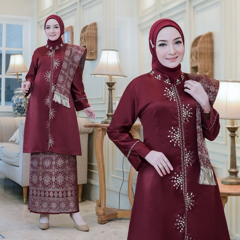 Nabilla kebaya / ผ้าคลุมไหล่ kebaya set / Zzz ขายึดเลื่อม kebaya ชุด / ขายึดเสื้อผ้า kebaya modern /