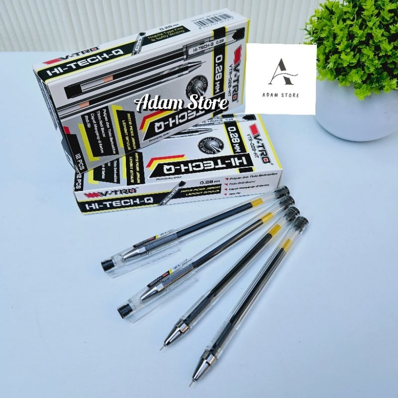 ปากกา HI-TECH-Q v-tro 0.28 มม. 1 แพ็ค มี 12 ชิ้น