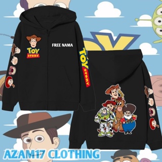 เสื้อแจ็กเก็ตกันหนาว มีฮู้ด แต่งซิป ลาย Toy Story สําหรับเด็กผู้ชาย และเด็กผู้หญิง