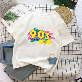 เสื้อยืด พิมพ์ลาย Jvs 90s OVERSIZE UNISEX สีขาว