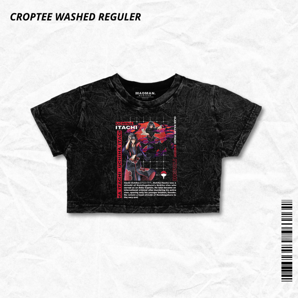 MADMAN Croptee Washed T-Shirt UCHIHA ITACHI | CRPW NRT - 42