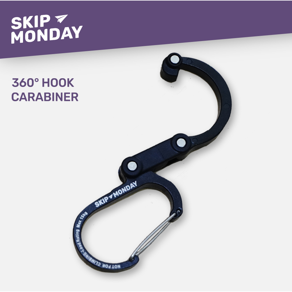 GANTUNGAN ข้ามจันทร์ 360 Hook Carabiner กระเป๋าแขวนเธอ * คลิป Carabiner อุปกรณ์เสริมตะขอหมุน Hero คลิปคลิป