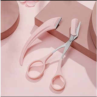 2 in1 SET GUNTING ALIS DAN CUKUR ALIS EYEBROW PISAU ALIS ALAT KECANTIKAN PREMIUM PERAWATAN ALIS