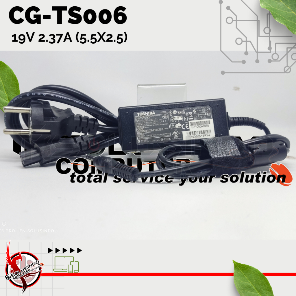Original TOSHIBA อะแดปเตอร์แล็ปท็อป 19V 2.37A 5.5x2.5 มม.L745 C640 C650 Z830 T210 T215 T235 Z830 Z93