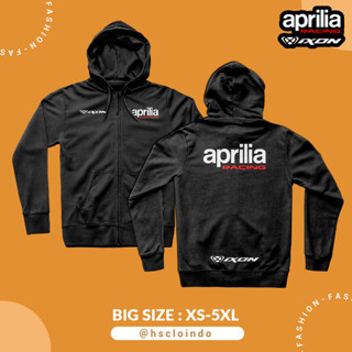 เสื้อกันหนาว มีฮู้ด ผ้าฝ้าย แต่งซิป ลาย Aprilia Racing Ixon Italian สีดํา ไซซ์ XS-5XL XS S M L XL XXL 3XL 4XL 5XL