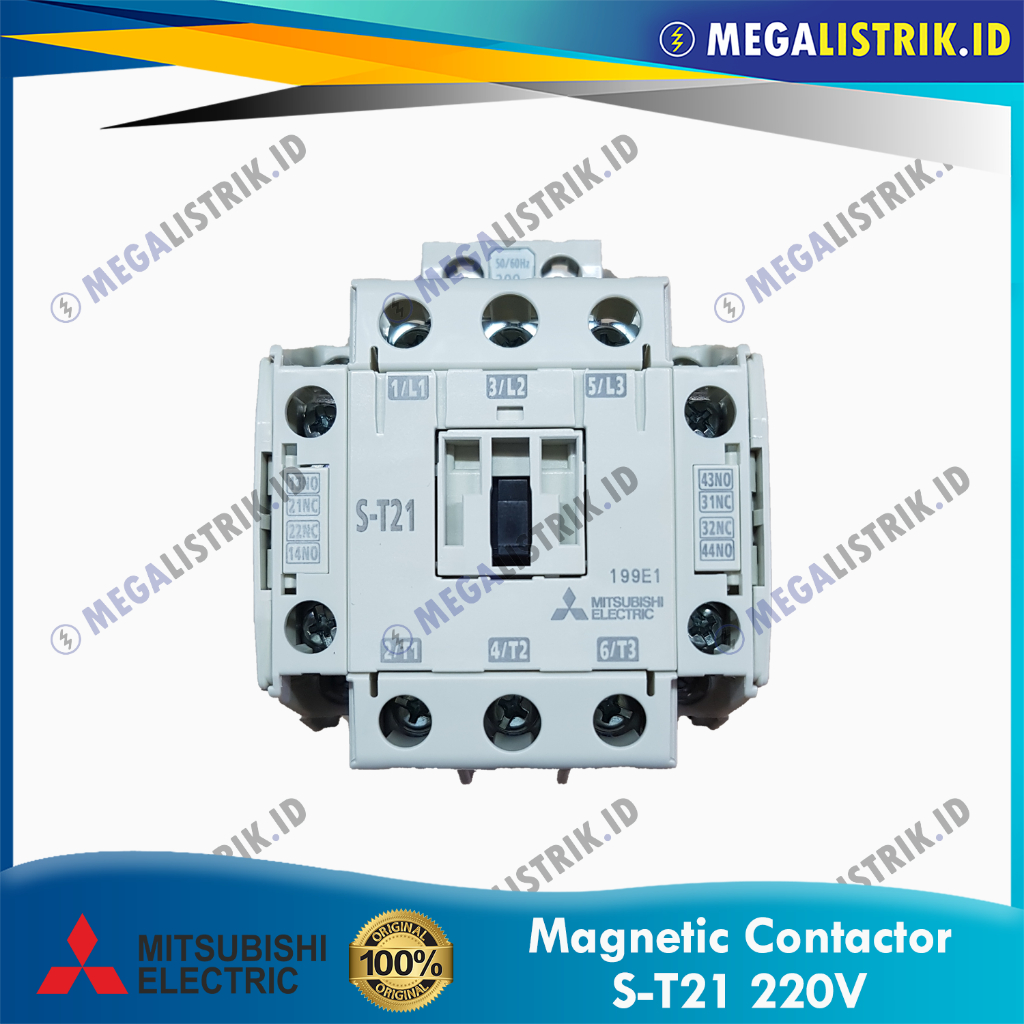 Mitsubishi CONTACTOR S-T21 220V AC / MAGNETIC CONTACTOR ST 21 / ST21 / ST-21 220 VOLT