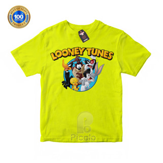 (ฟรีชื่อ) เสื้อยืด ผ้าฝ้าย พิมพ์ลายการ์ตูน LOONEY TUNES UNISEX สําหรับเด็ก