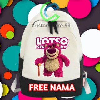 Lotso TOY STORY กระเป๋าเป้สะพายหลัง สําหรับเด็ก ฟรีชื่อ