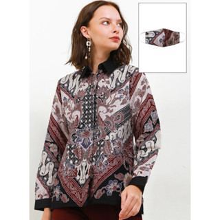 Krisna Batik Mikha เสื้อเชิ้ต แขนยาว ผ้าฝ้าย