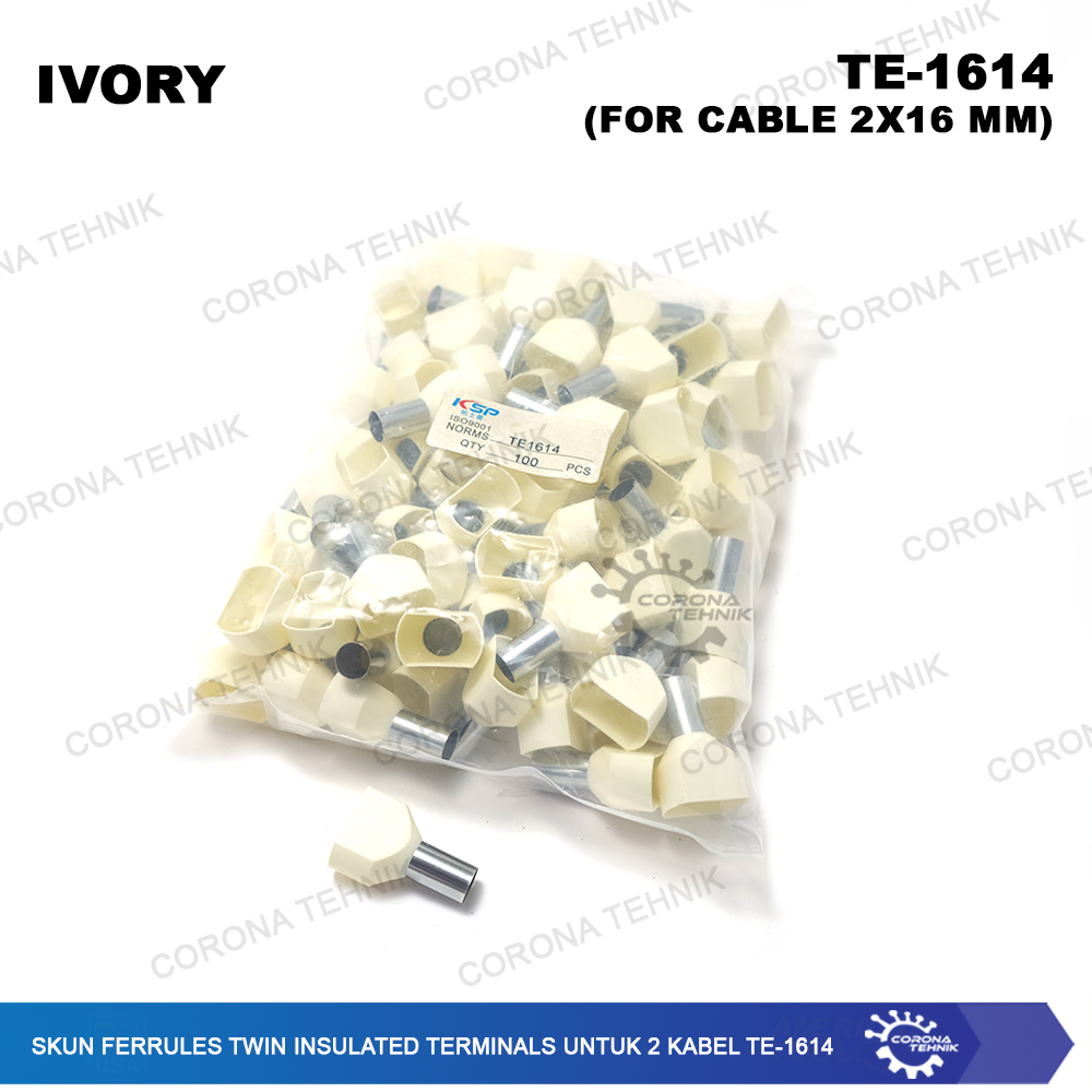 FORT TE-1614 - Skun Ferrules เทอร์มินัลฉนวนคู่สําหรับ 2 สาย