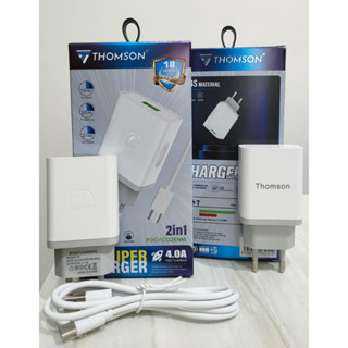 Tc ที่ชาร์จ THOMSON 4.0 MICRO &amp; Type C เครื่องชาร์จซุปเปอร์ชาร์จ