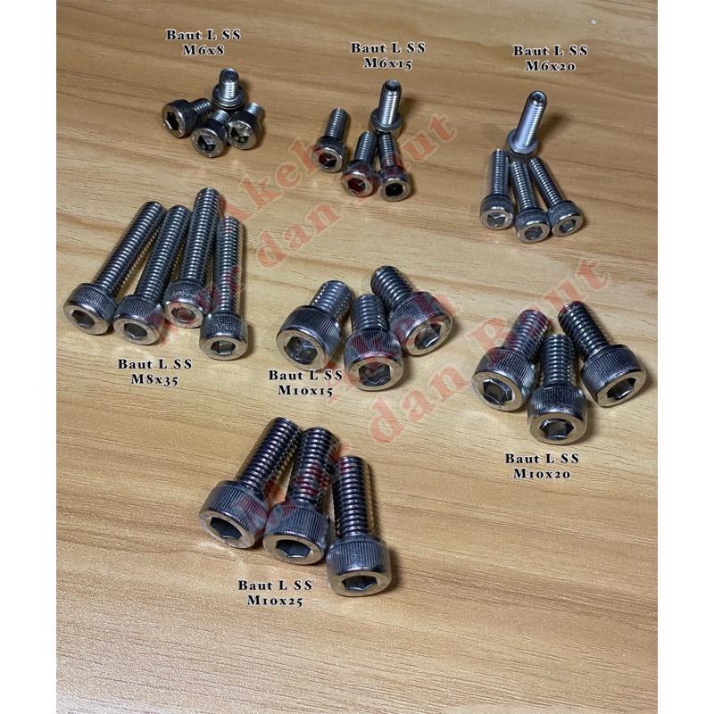 Bolt L M3/M4/M5 Stainless 304 / Bolt L M3/M4/M5 / Bolt Socket