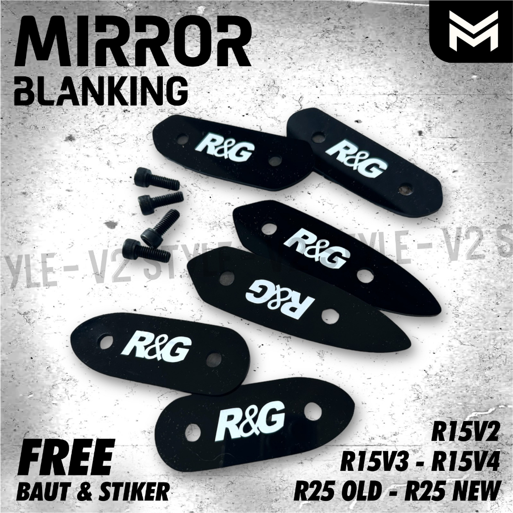 BOLT BLANKING R15V2 R15V3 R15V4 R25 OLD NEW MOTORCYCLE MIRROR HOLE COVER 3MM THICKNESS ACRYLIC MIRROR BRANGKING PAIR ฟรี PNP R15 R2 R15 V15 V15 V15 V15 V15 V3