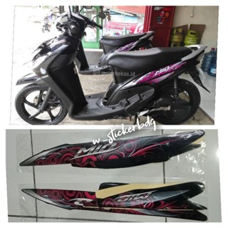 สติกเกอร์ติดตัวถัง สีดํา สําหรับ Yamaha Mio Sporty Mio Smile 2011 2012