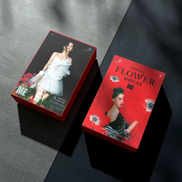 Photocard สีดําสีชมพู jisoo ดอกไม้ photocard สีดําสีชมพู jisoo ดอกไม้ 55 ชิ้นพิมพ์ 2 ด้านย้อนกลับ 05
