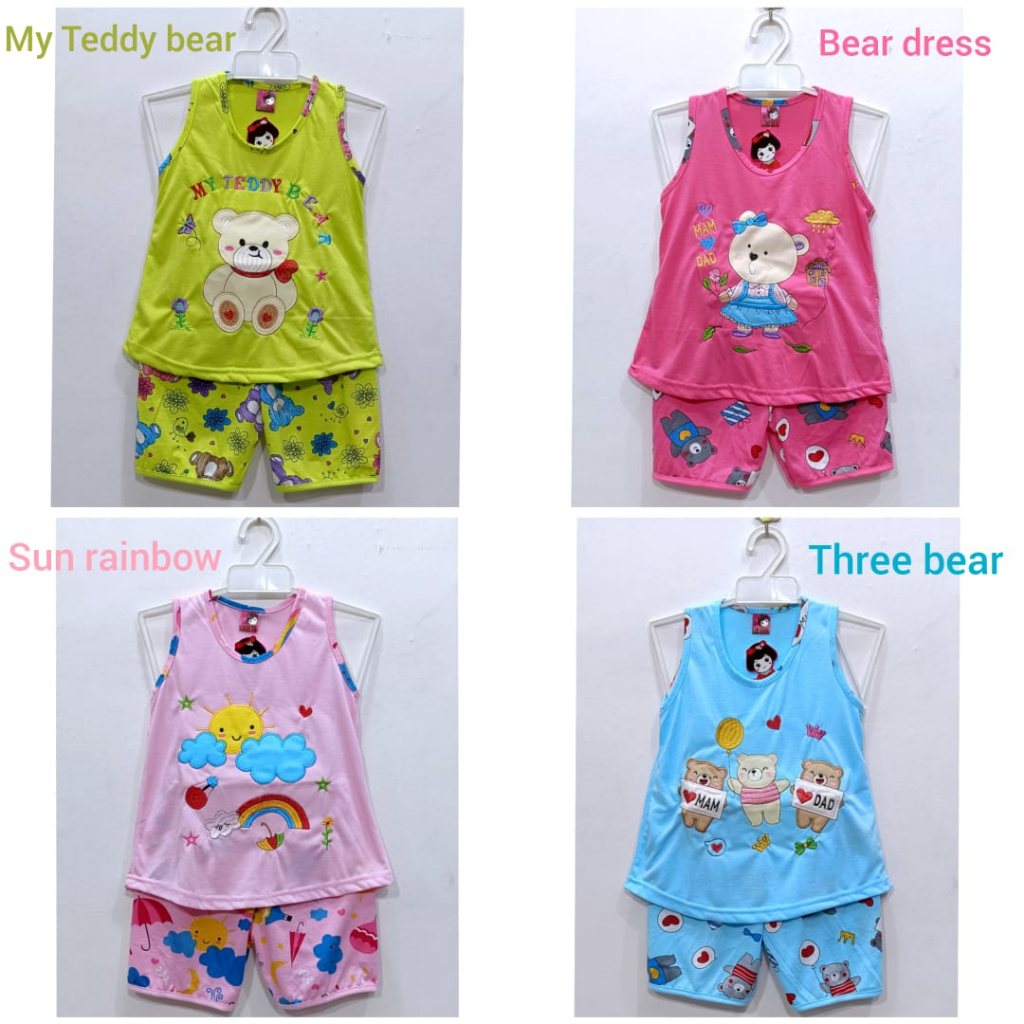 AB FASHION -GIRLS SINGLET SET/GIRLS SINGLET SET "EMBROADAST" 1-6 ปี