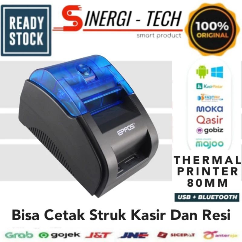 บลูทูธ THERMALT PRINTER 80MM EP80PLUS พิมพ์ RESI LABEL และ CASHIER STRUK
