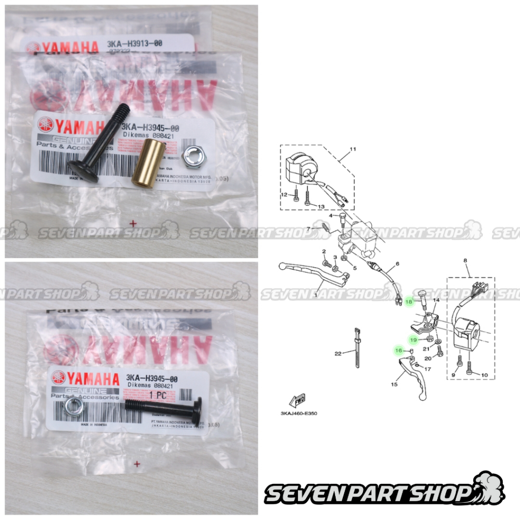 Bosh Bolt Housing HANDLE คลัทช์ RX KING คีม VISION SCORPIO R25 ORI ORIGINAL YGP 3KA-H3913-00 3KA-H3945-00 95602-06100