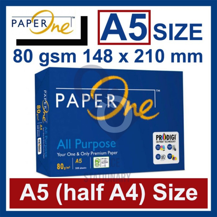 RK A5 HVS Paper 80 Grm Paperone / Paper One Copy Paper 1 Ream