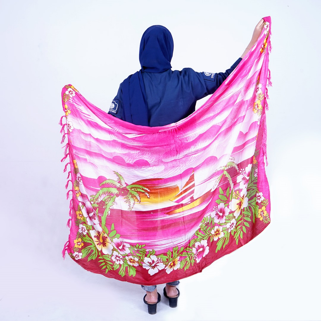 BALI BEACH SArong BALI ผ้าบาลีผ้า MOTIF BALI RAYON MATERIAL COOL BALI SOUVENIRS - รูปที่ 2