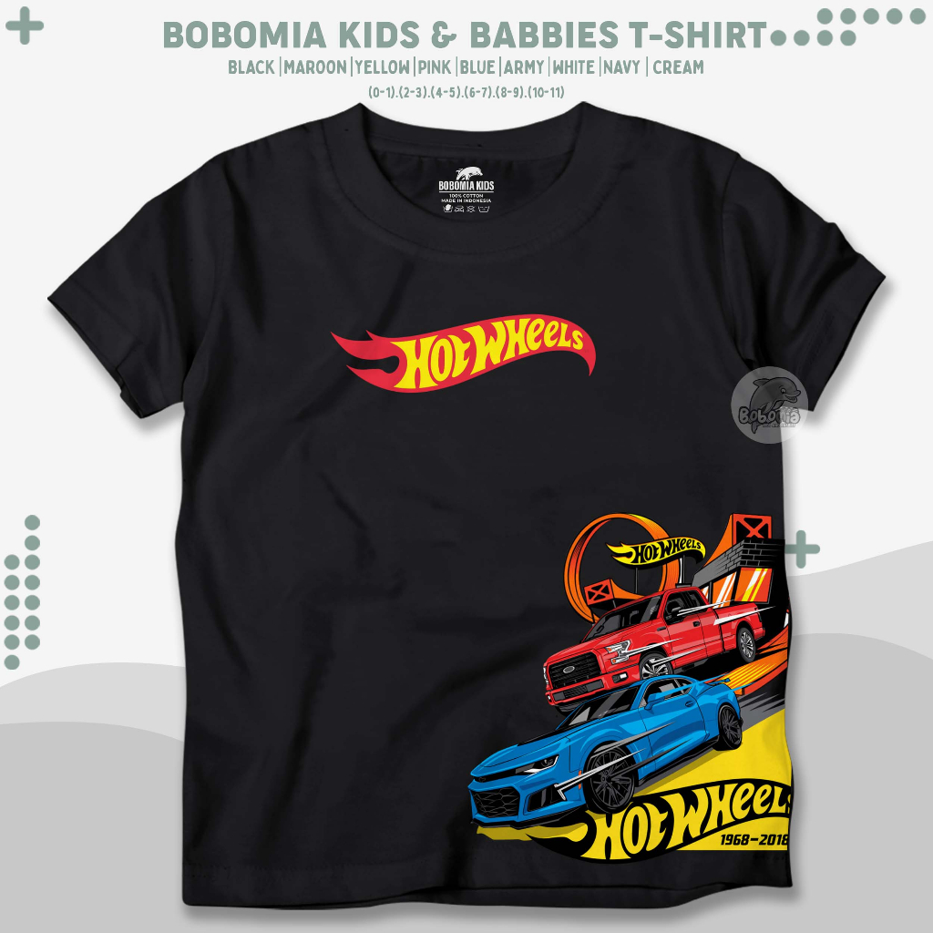Bobmia เสื้อยืดเด็ก Hotwheels Trackers รถ Hot Wheels | Baby Teen Boys Distro Clothes (0-10 ปี) - Tops Kids Tshirt K1445