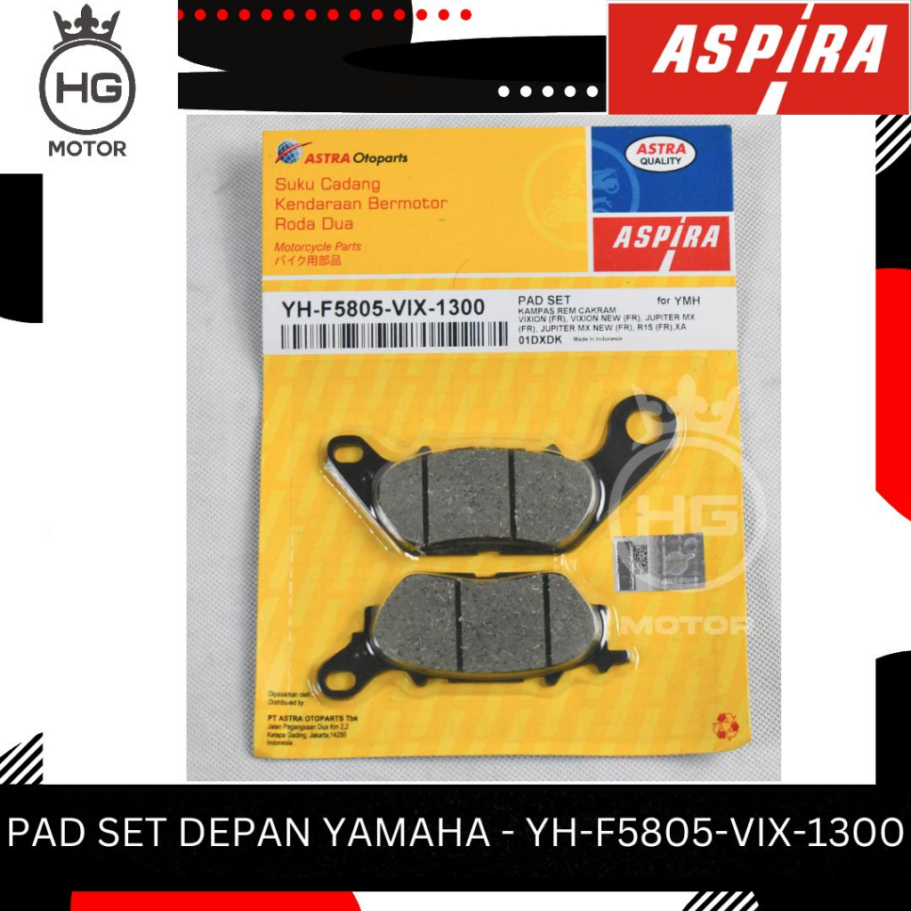 Nmax Vixion Jupiter Mio R15 YH-F5805-VIX-1300 ผ้าเบรคดิสก์ Aspira