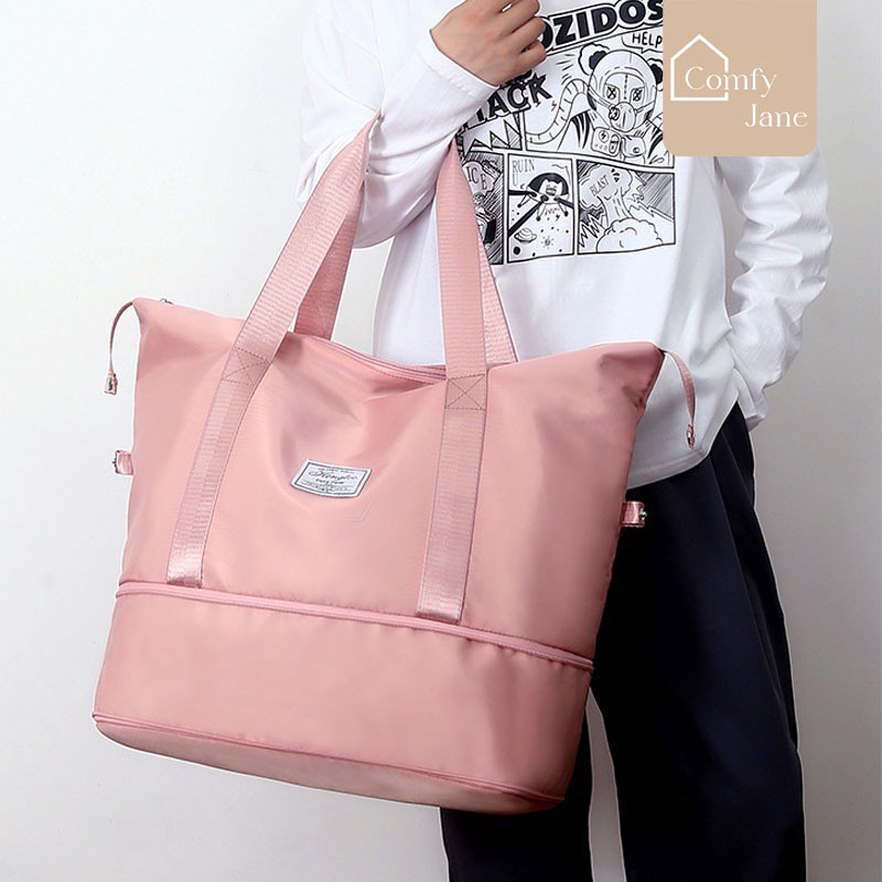 ComfyJane Duffel Bag Duffel Bag กระเป๋าเดินทางแบบพับได้ขนาดใหญ่กันน้ํา Gym Bag TT002
