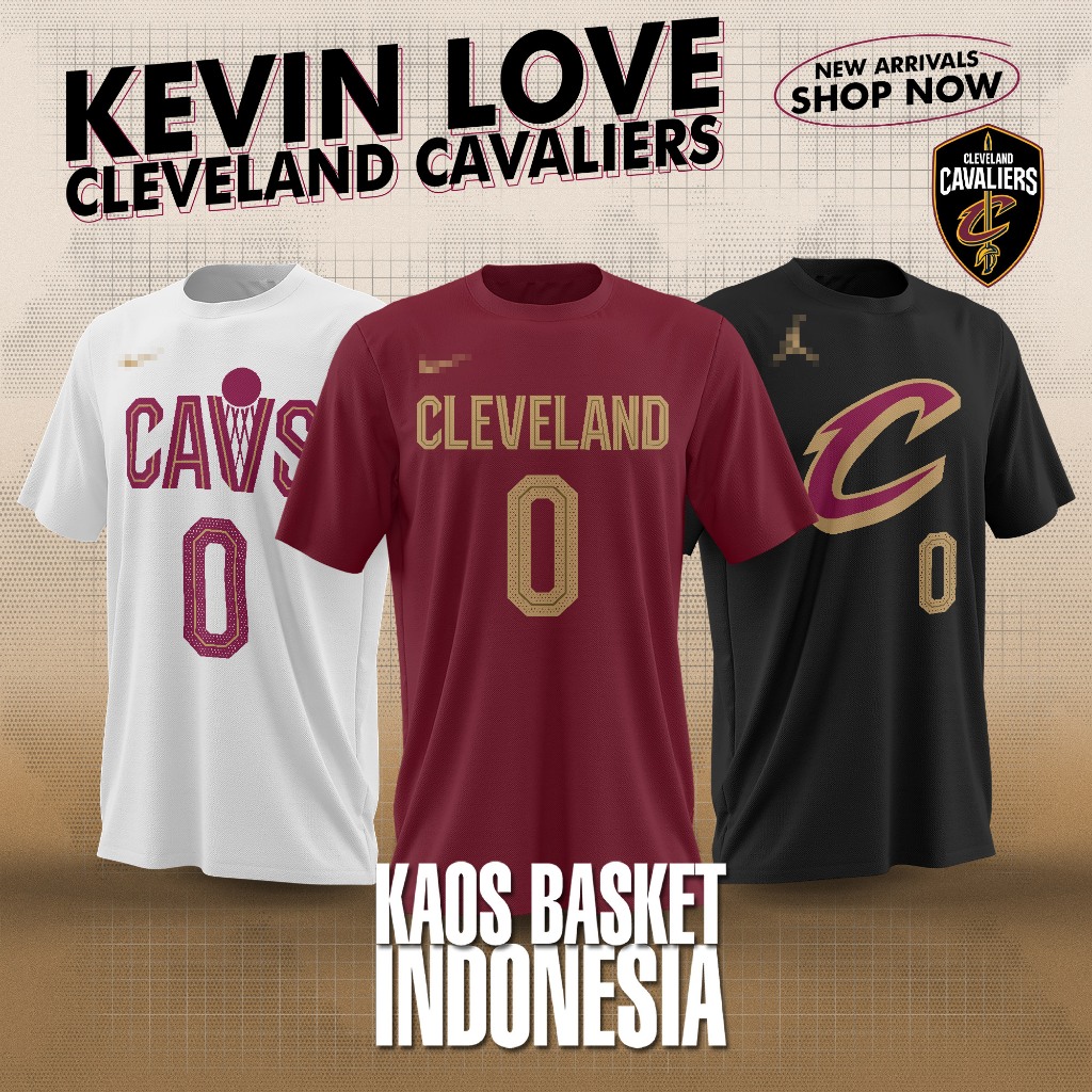 เสื้อบาสเก็ตบอลสําหรับผู้ชายและผู้หญิง NBA เสื้อยืดบาสเก็ตบอล Cleveland Cavaliers No. 0 LOVE NBA เสื