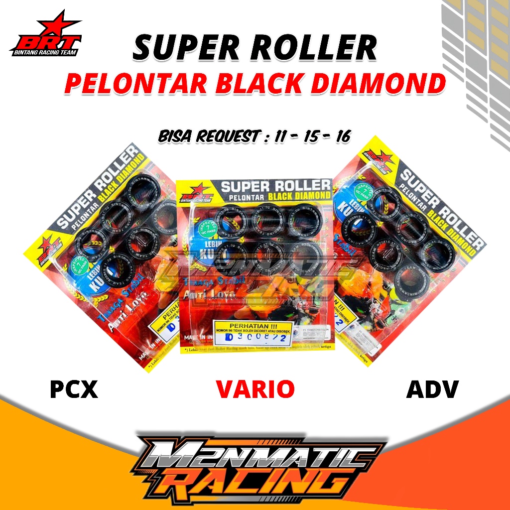 ROLLER-BRT PCX 160-150 ROLLER RACING VARIO 150 BRT 15 GRAM ROLLER BRT GENIO HI-PERFORMANCE RACING