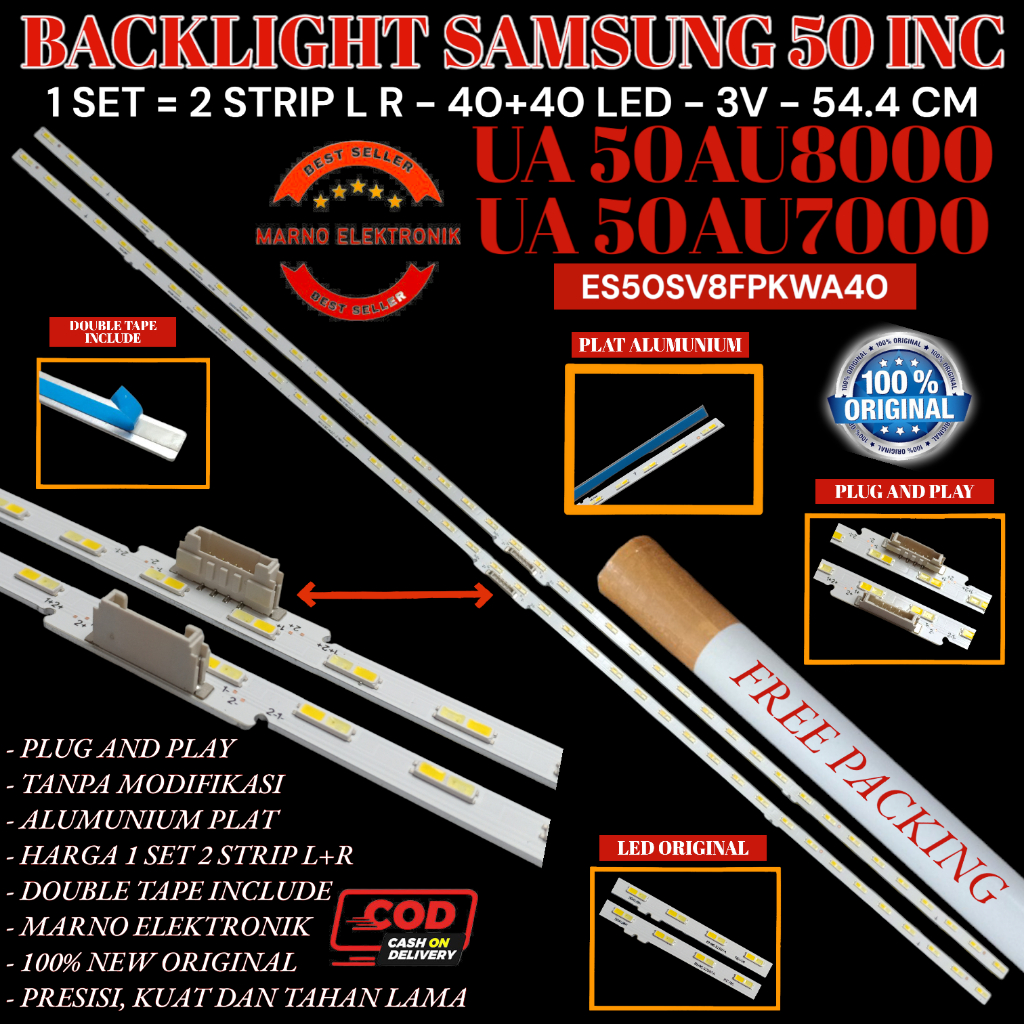 SAMSUNG 50 INC LED TV BACKLIGHT UA 50AU8000 50AU7000 UA50AU8000 UA50AU7000 ORIGINAL BL LAMP