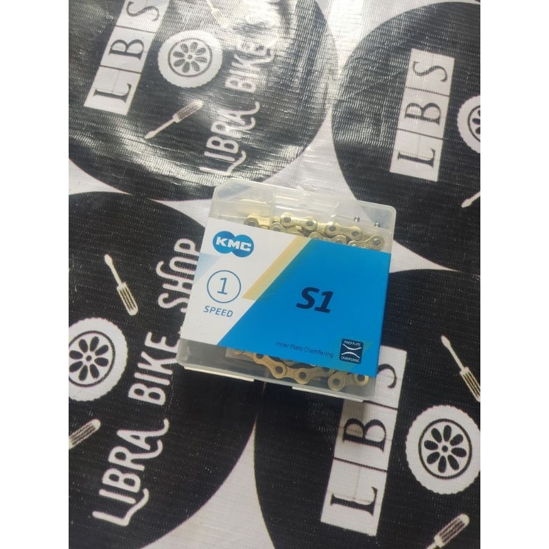 KMC S1 S-1 112L FIXIE BMX SINGLE SPEED GOLD CHAIN