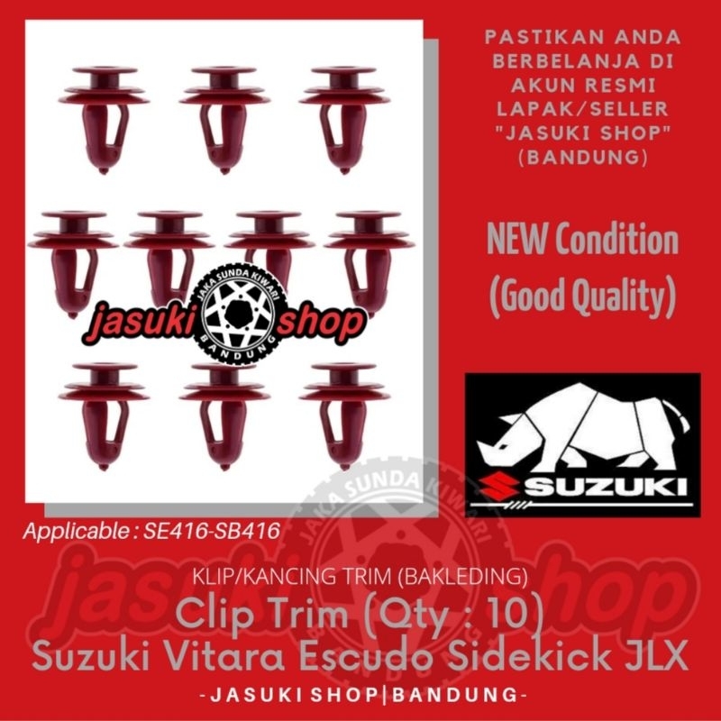คลิปปุ่มกดประตูรถยนต์ สําหรับ Suzuki Vitara Escudo Sidekick Nomade JLX SE416 SB416 10 ชิ้น