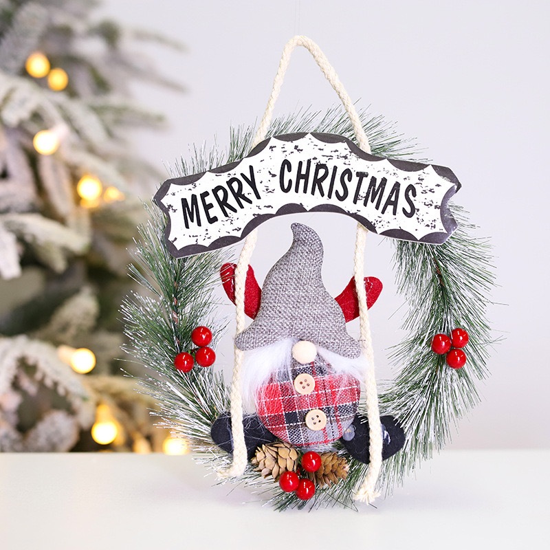 [30 ซม.] CHRISTMAS KRANS ประตูคริสต์มาส WREATH ตกแต่ง Merry Christmas การจัดแหวน X MAS WREATH XMAS พ