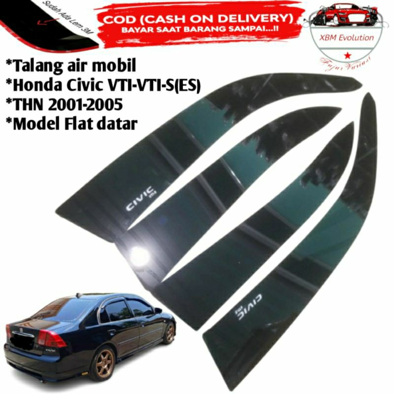 Honda civic vti-vti-s Honda civic vti-vti-s รางน ้ ํา ES TRACK Gutter 2001-2005 flat flat model/lepek คุณภาพสูง
