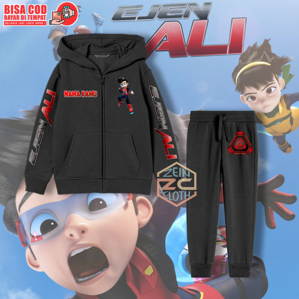 Ejen Ali Kids Suit / Ejen Ali Kids Zipper Jacket and Jogger Pants Set