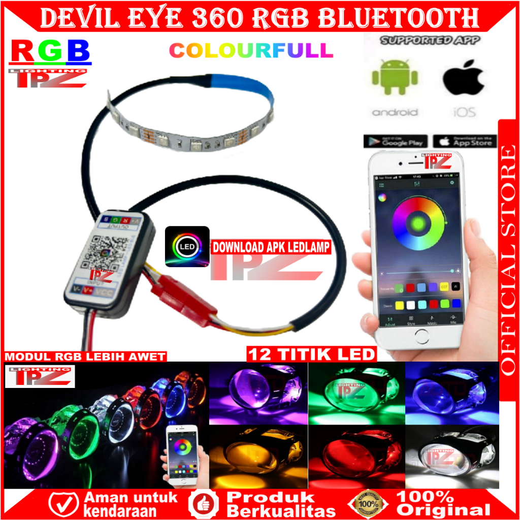DEVIL RGB 12 LED คอนโทรลเลอร์บลูทูธพรีเมี่ยม DEVIL LIGHT 360 RGB โมดูลบลูทูธคอนโทรลเลอร์ APPS BLUETO