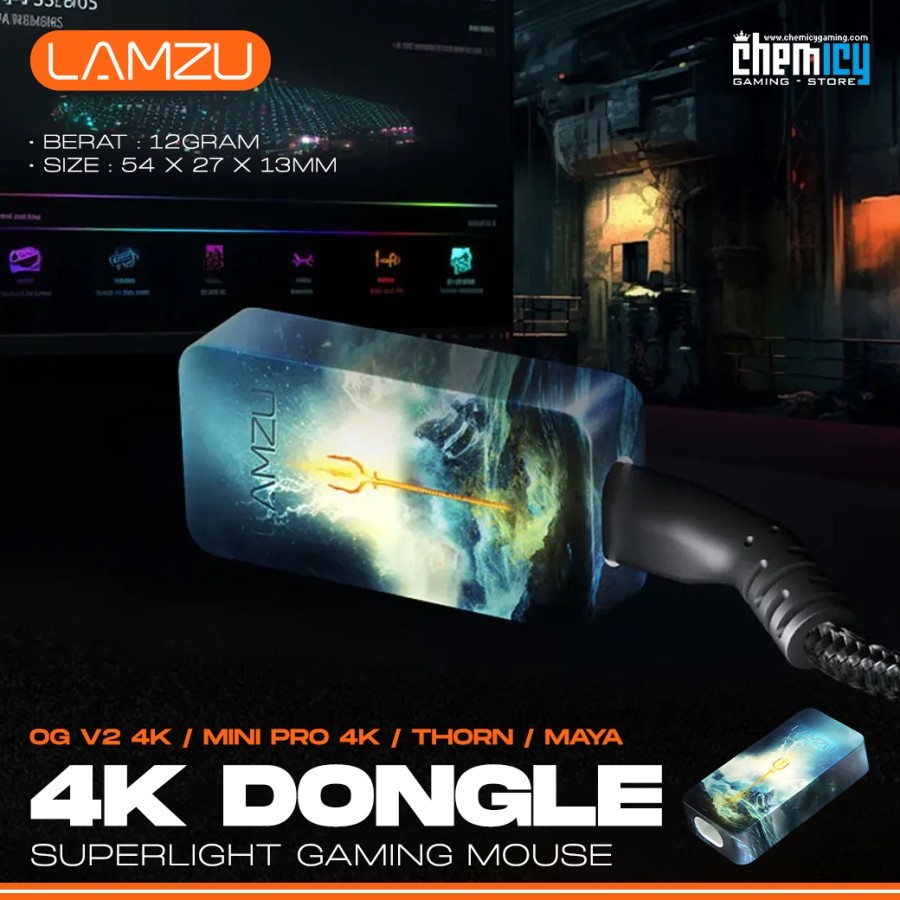 ตัวรับสัญญาณ Dongle Lamzu 4K สําหรับ Atlantis OG V2 / Mini / Thorn / Maya