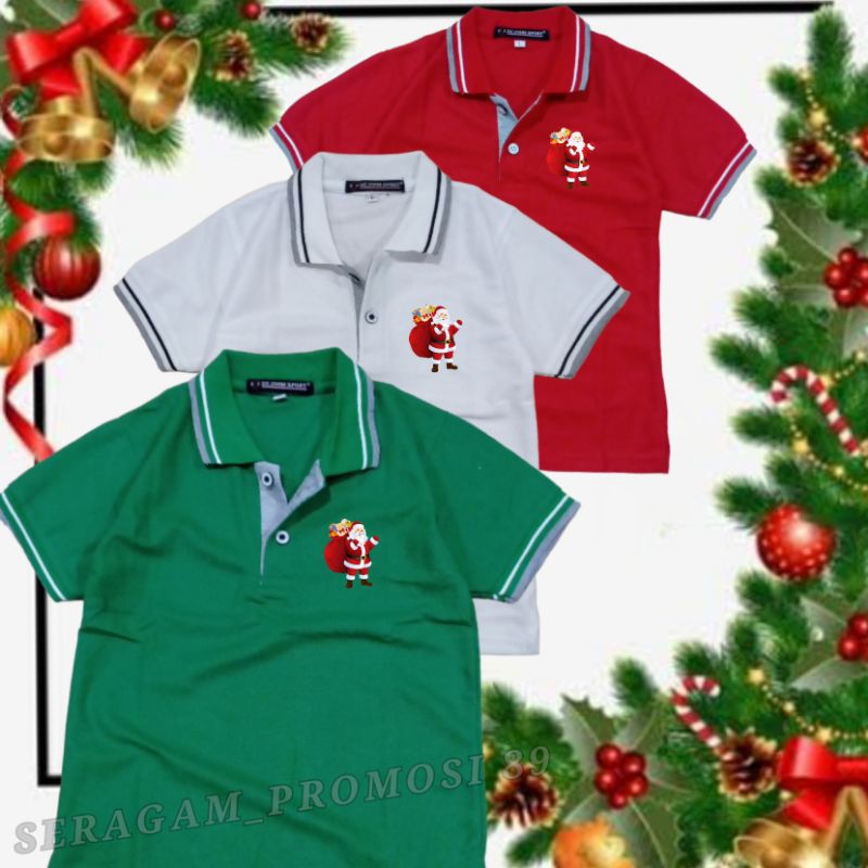 เสื้อยืดคอปกคริสต์มาสซานตาคลอสสําหรับเด็กชายและเด็กหญิงอายุ 3-11 ปี/โรงเรียนวันอาทิตย์เด็กชุดคริสต์มาสเสื้อยืด