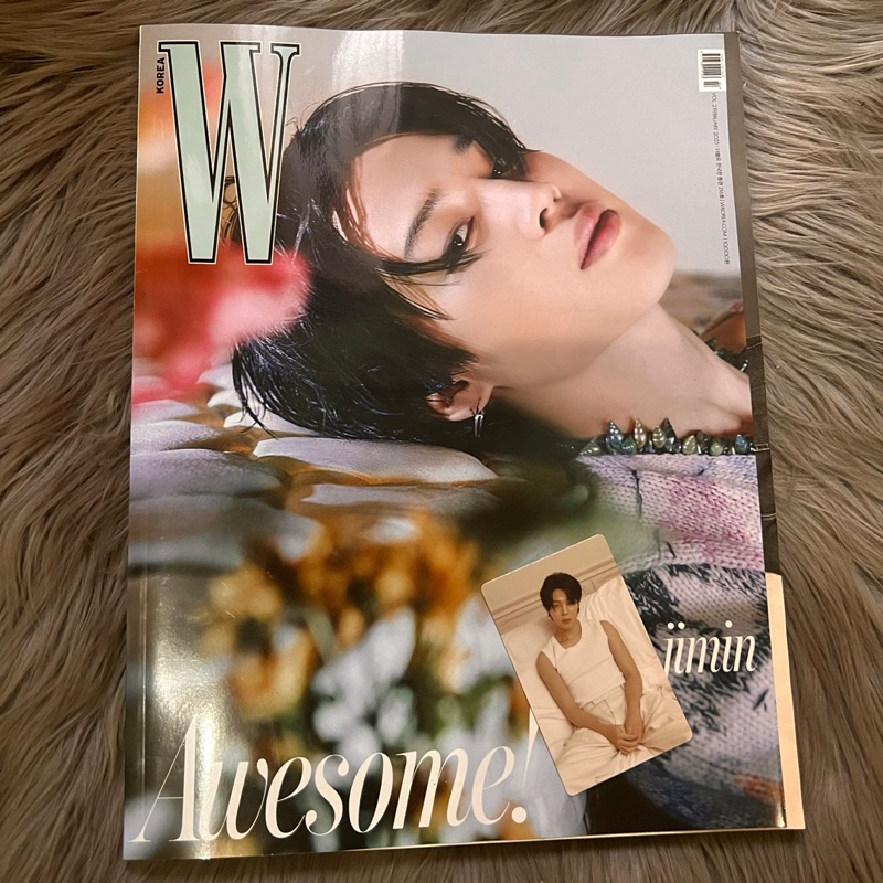 MAJALAH JIMIN W + PHOTOCARD POB FACE WEVERSE JIMIN อย่างเป็นทางการ