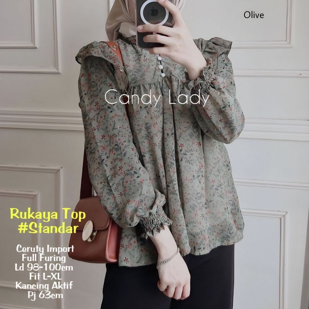 RATI - RUKAYA TOP READY Korean Style / Tamara Blouse / Casual Blouse / Official Ceuty Blouse Floral 