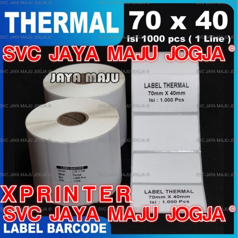 XPRINTER [ SPRINTER ] 70 X 40 - 1 LINE THERMAL - FACE OUT - CONTENTS 1,000 ชิ้น || แกนกลาง 1" || DIR