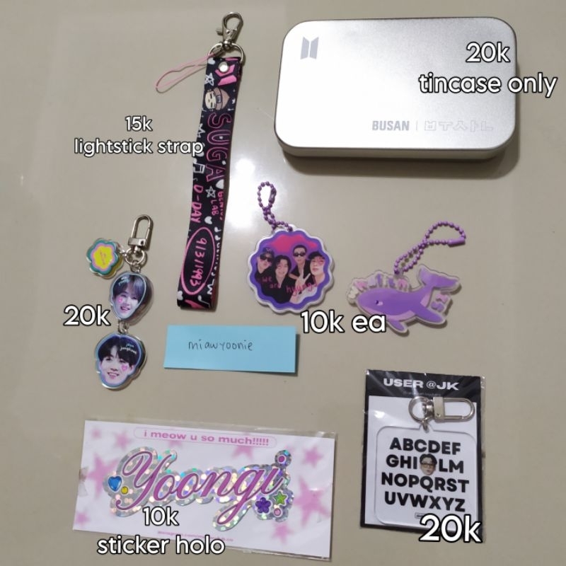 สินค้า FANMADE LIGHTSTICK STRAP KEYCHAIN PRELOVED STICKER HOLO SUGA YOONGI D-DAY JUNGKOOK BTS 7HAPPY